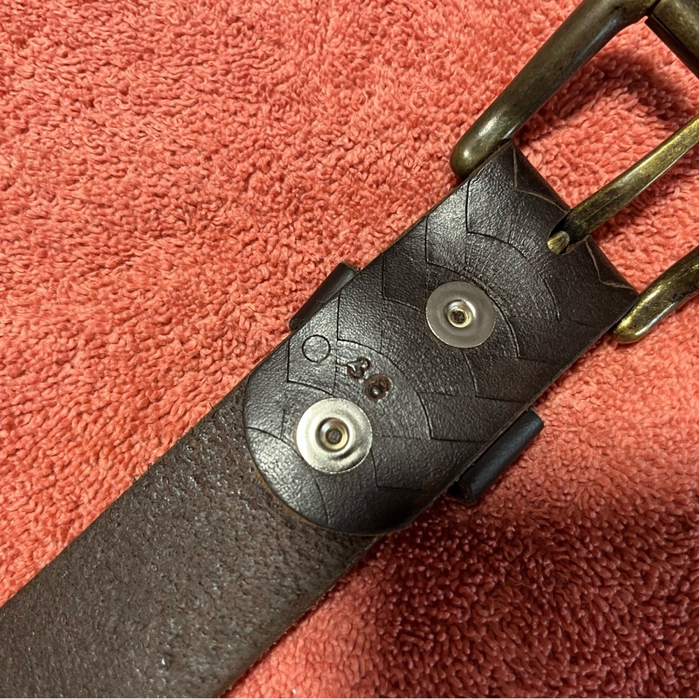 Zelikovitz Dark Brown Leather Belt,. Full Grain Leather, Canada 36